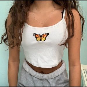 Brandy Melville butterfly crop top